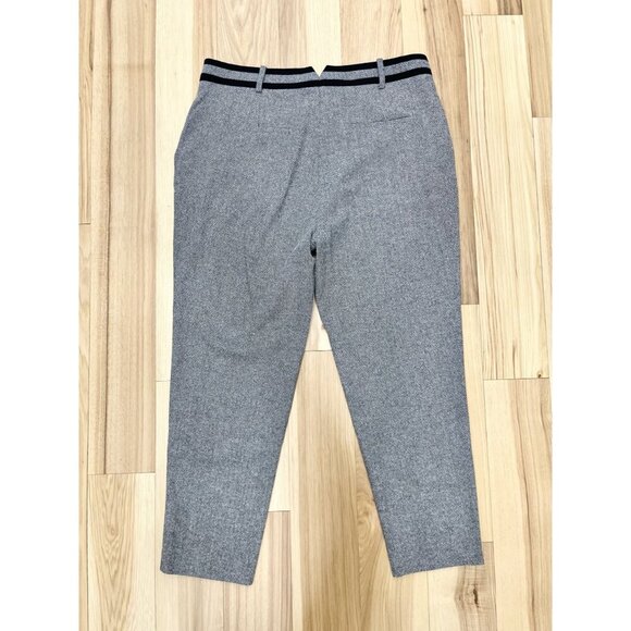The Fold Gray Herringbone Wool Blend Dress Pants With Black Silk Trim 12 EUC - Picture 4 of 4
